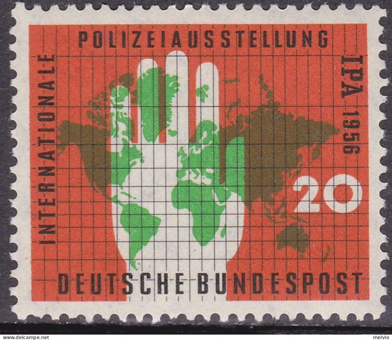 1956-Germania (MNH=**) S.1v."esposizione Internazionale Della Polizia Essen"cata - Other & Unclassified