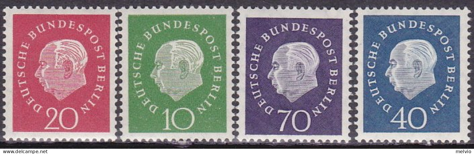 1959-Germania (MNH=**) S.4v."President Heuss"catalogo Unificato Euro 16 - Ungebraucht
