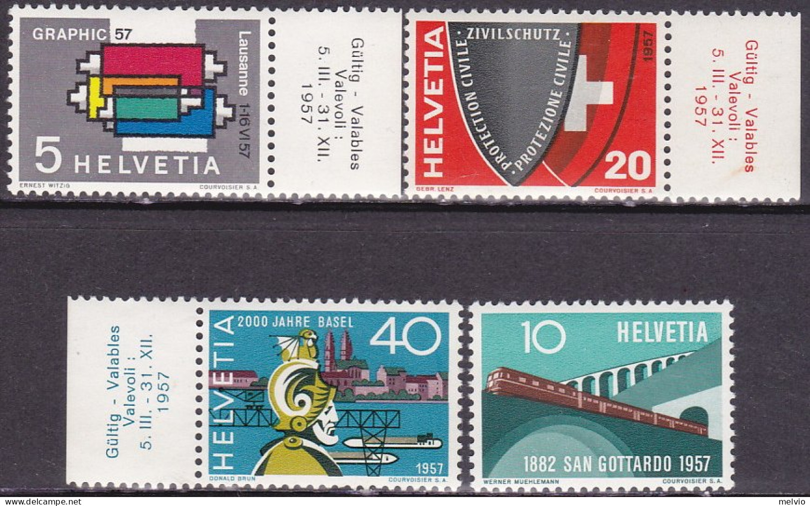 1957-Svizzera (MNH=**) S.4v."serie Di Propaganda"catalogo Unificato Euro 5,5 - Other & Unclassified