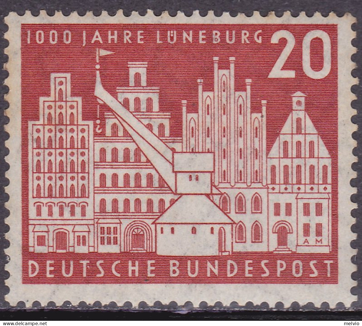 1956-Germania (MNH=**) S.1v."Millenario Città Di Luneburg"catalogo Unificato Eur - Autres & Non Classés