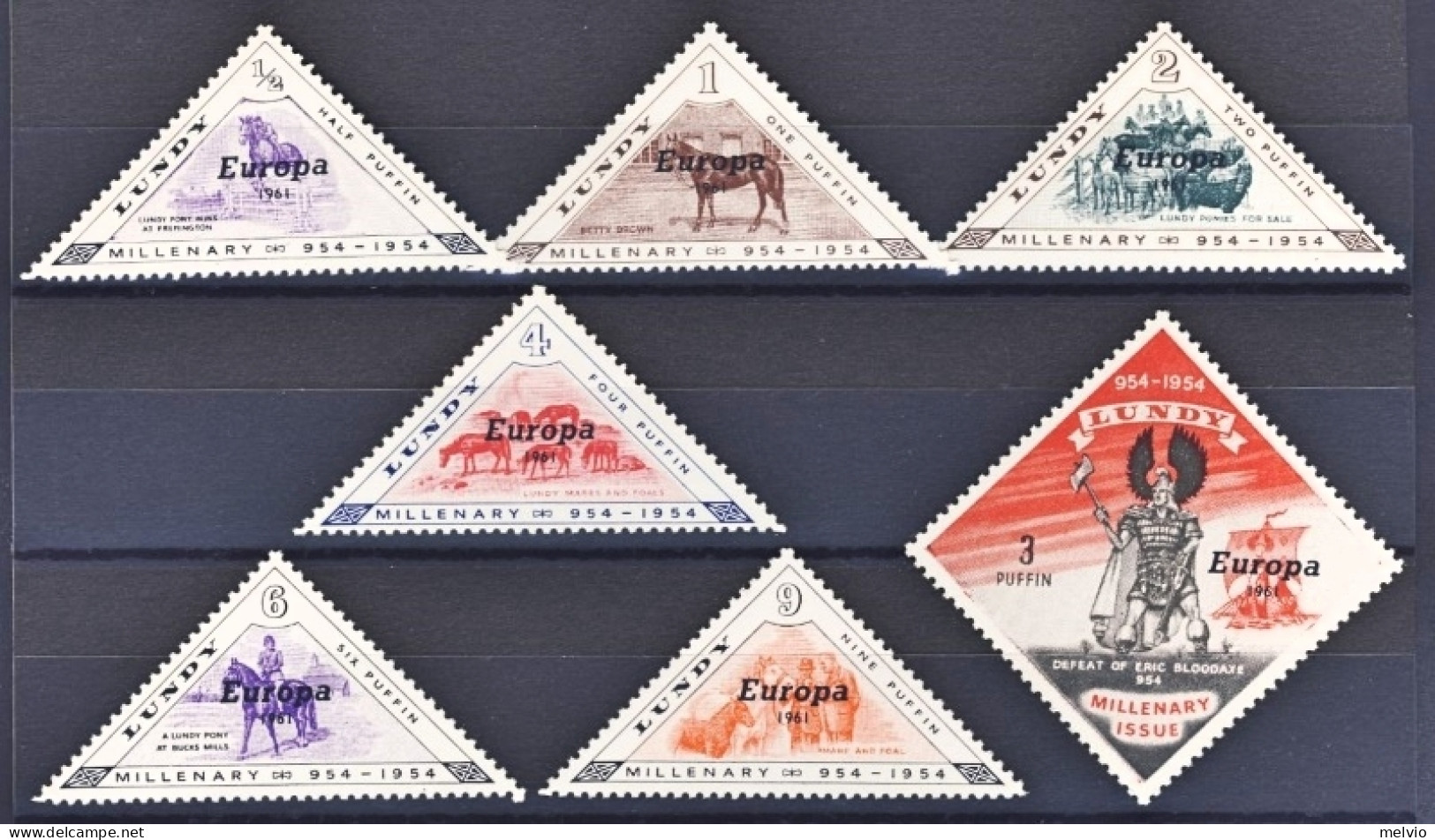 1961-Gran Bretagna Lundy (MNH=**) S.7v."Europa Cept" - Unused Stamps