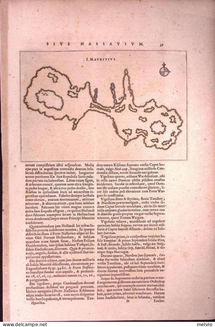 1680circa-Sive Nassauium, I. Mauritius Nassal Dim.35x40cm.coloritura Coeva - Geographical Maps