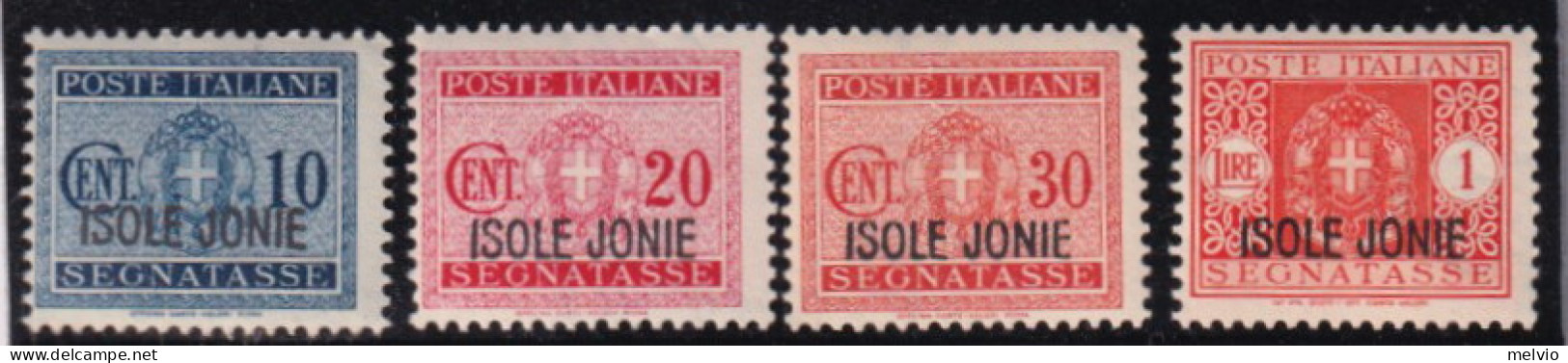 1941-Isole Jonie (MNH=**) Segnatasse Serie 4 Valori - Ionian Islands