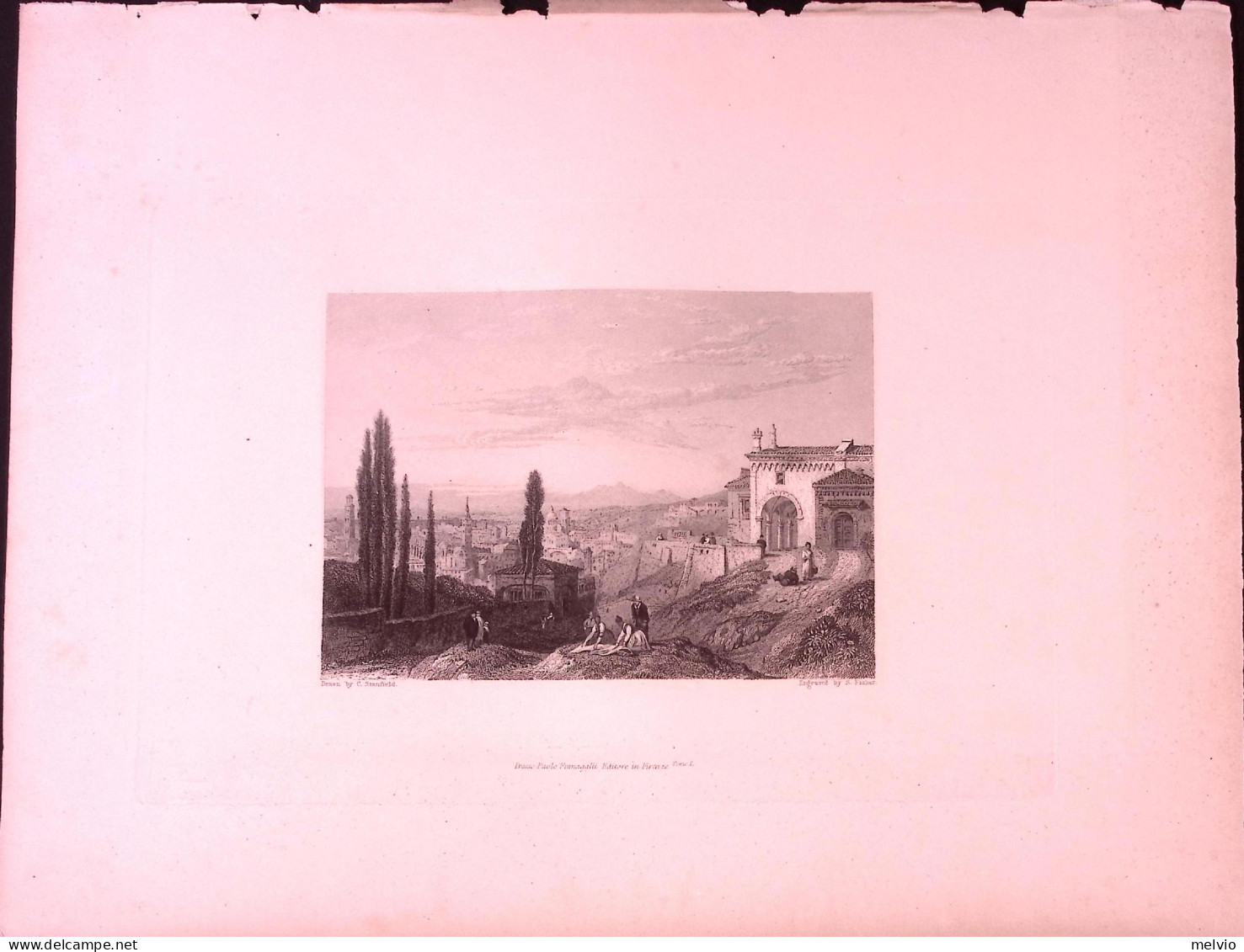 1839-Verona Incisione Su Acciaio Di S.Fisher Dim.23x30cm. - Cartes Géographiques