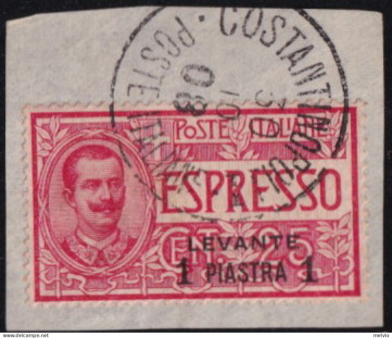 1908-Albania (F=on Piece) 1pi.su 25c. Rosa - Europa- Und Asienämter
