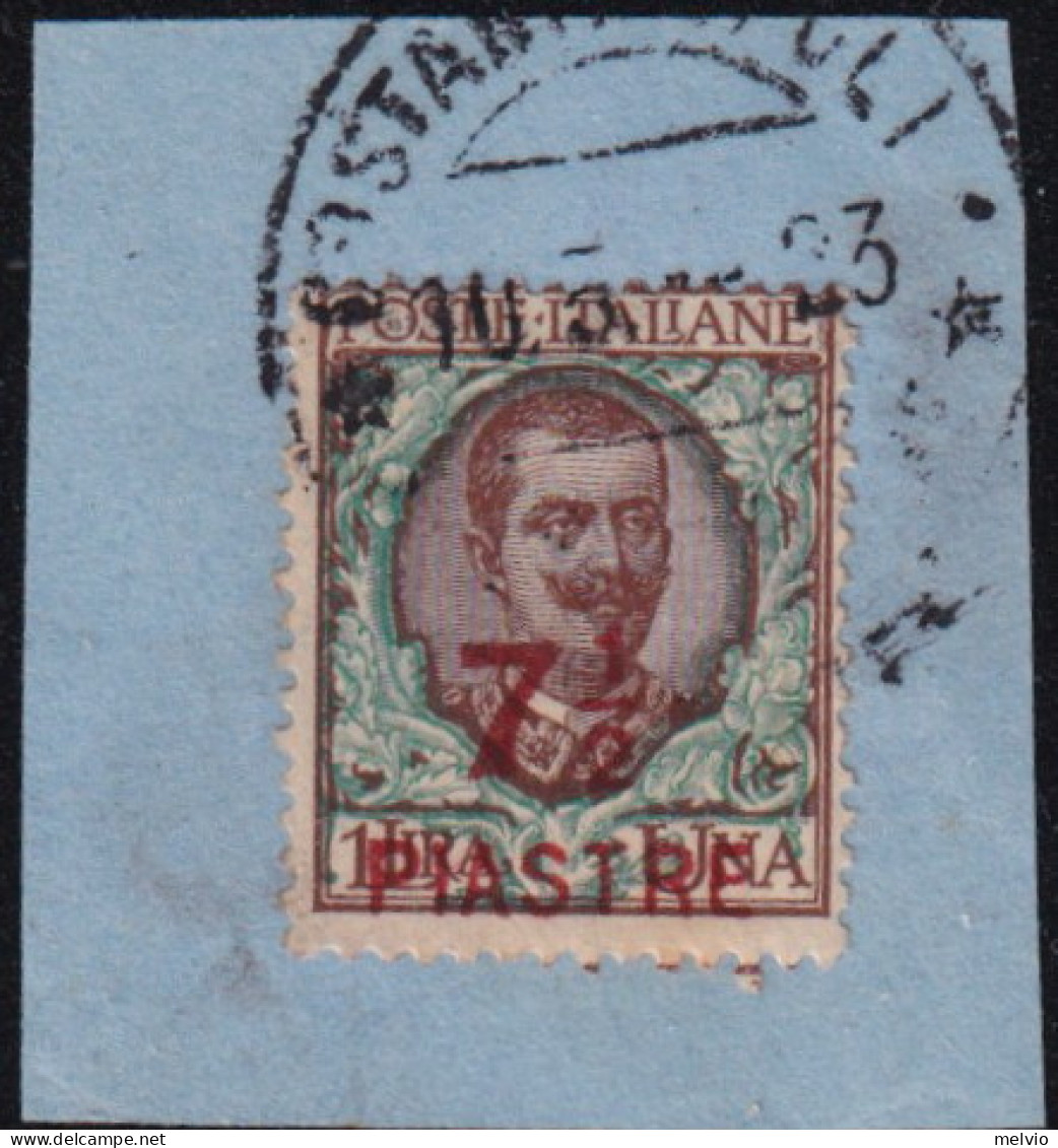 1923-Costantinopoli (F=on Piece) 7,5 Pi. Su L.1 - European And Asian Offices