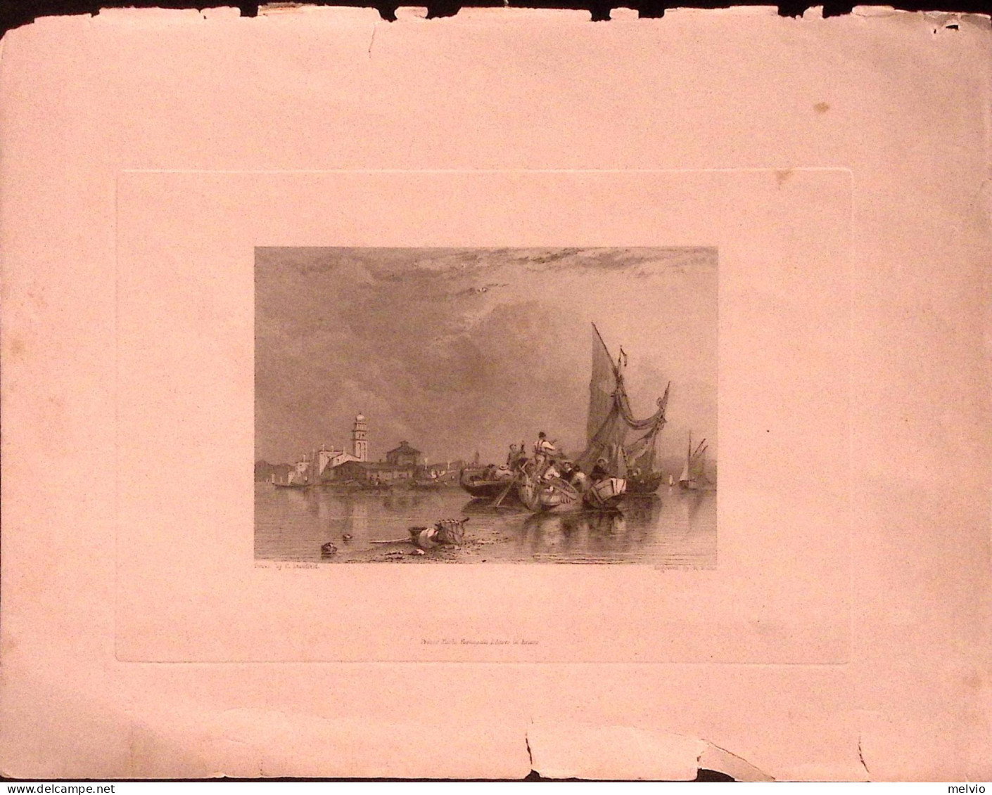 1832-Stanfiels Drawn Murano Imbarcazioni Acciaio Dim.23x15cm.presso Paolo Fumaga - Geographische Kaarten