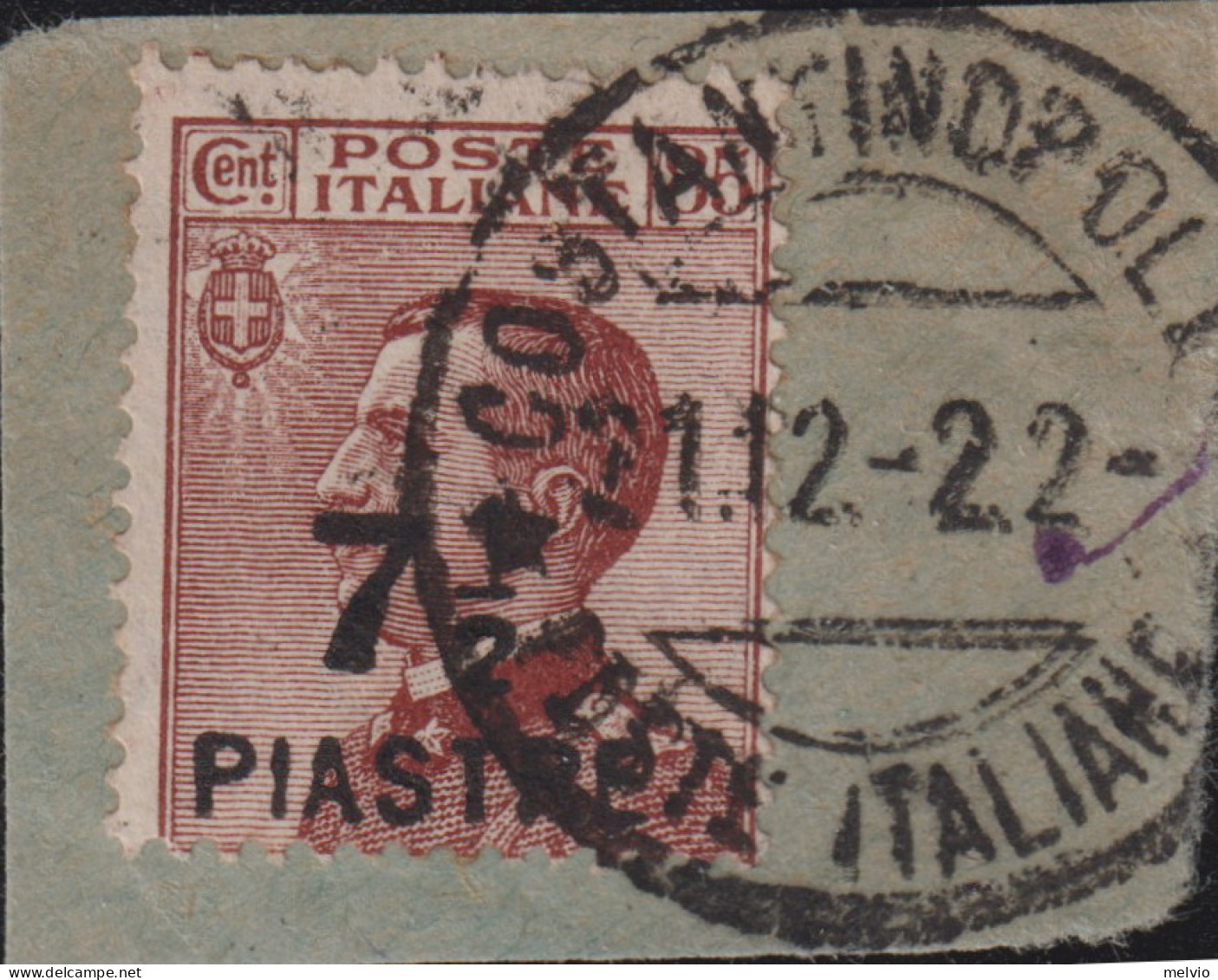 1922-Costantinopoli (F=on Piece) 7,5pi. Su 85c. Con Annullo Completo - Bureaux D'Europe & D'Asie