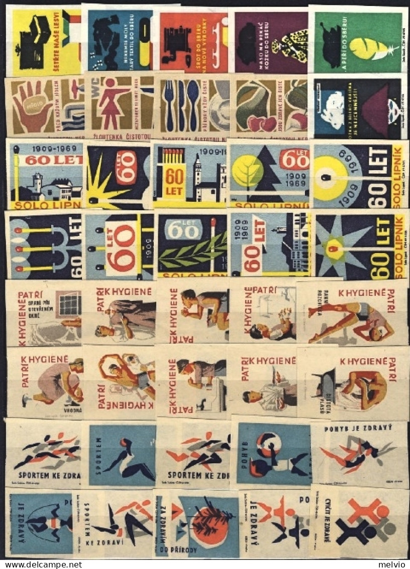 1960circa-lotto Di 40 Etichette Diverse Da Scatole Di Fiammiferi - Sonstige & Ohne Zuordnung