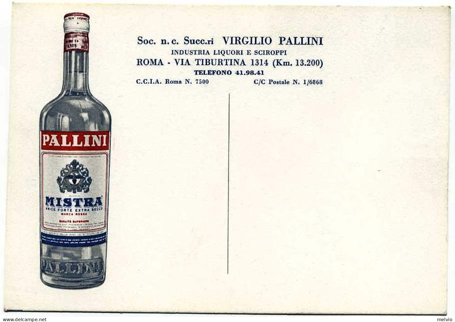1950circa-"Pallini-industria Liquori E Sciroppi" Pubblicitaria - Werbepostkarten