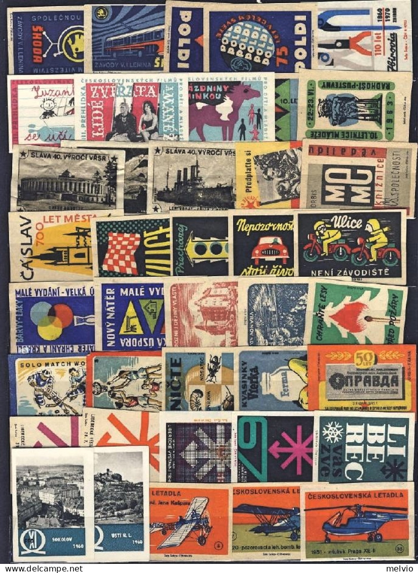 1960circa-lotto Di 40 Etichette Diverse Da Scatole Di Fiammiferi - Sonstige & Ohne Zuordnung
