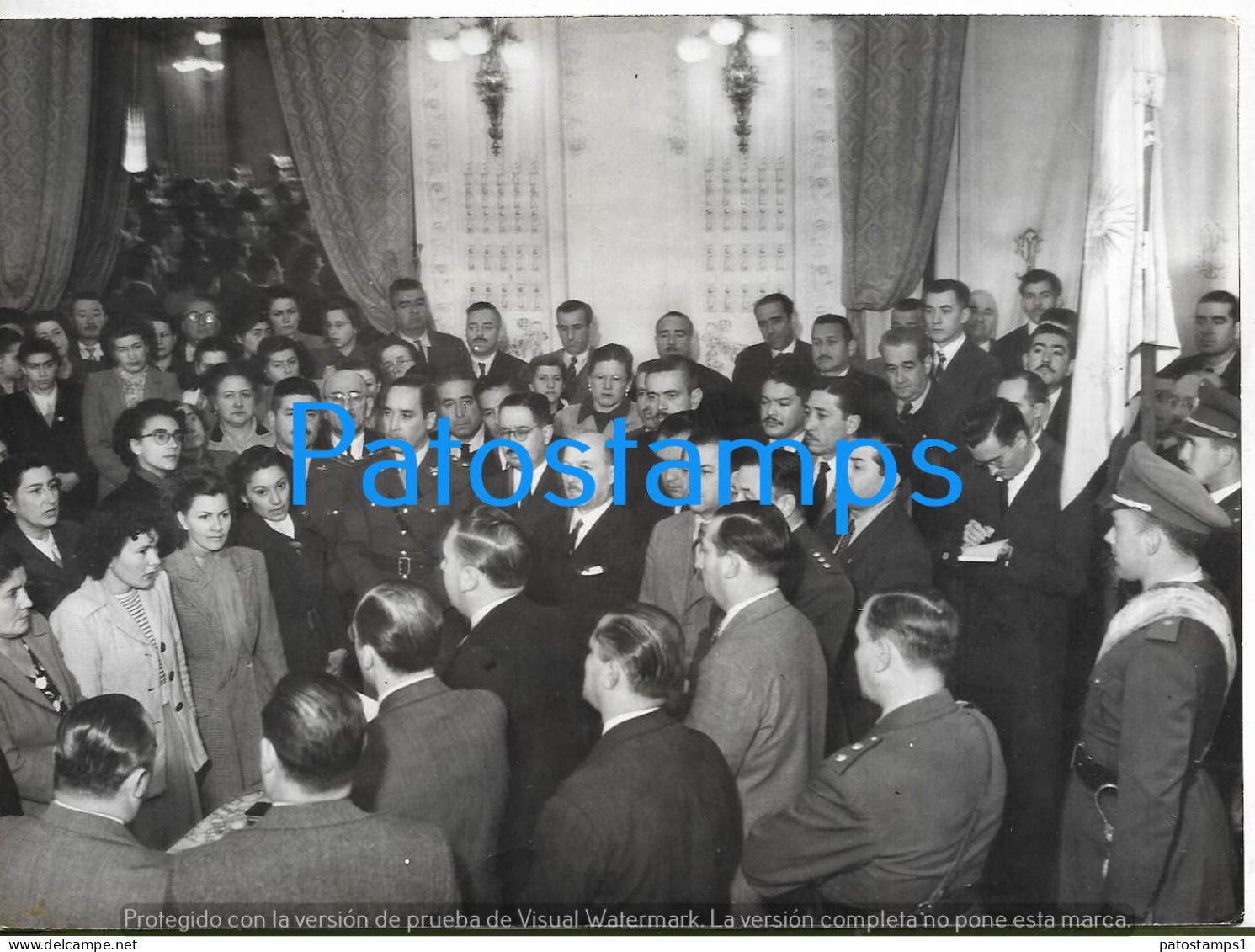 229172 ARGENTINA TUCUMAN GOBERNADOR FERNANDO RIERA 1951 JURAMENTO A LA BANDERA SALON BLANCO 18 X 13 CM PHOTO NO POSTCARD - Argentinië