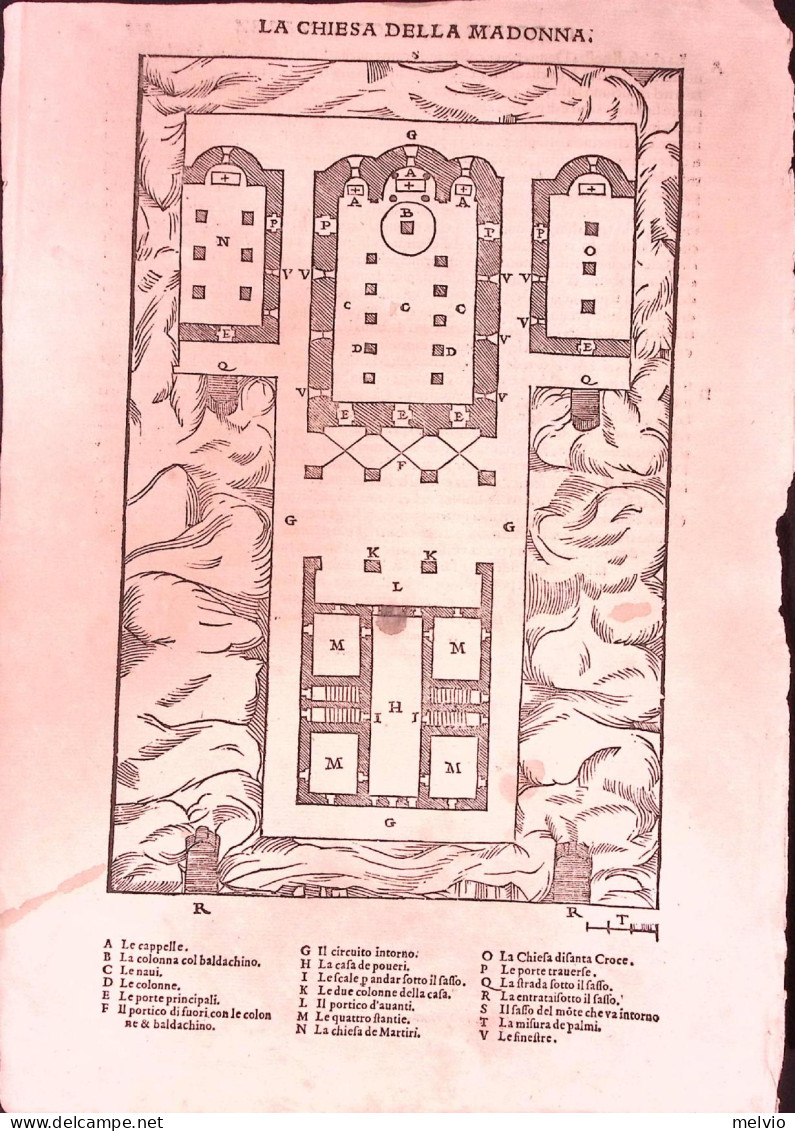 1606-Ramusio Xilografia "La Chiesa Di Nostra Donna"dim.16x27 Cm.tratta Dall'oper - Stiche & Gravuren