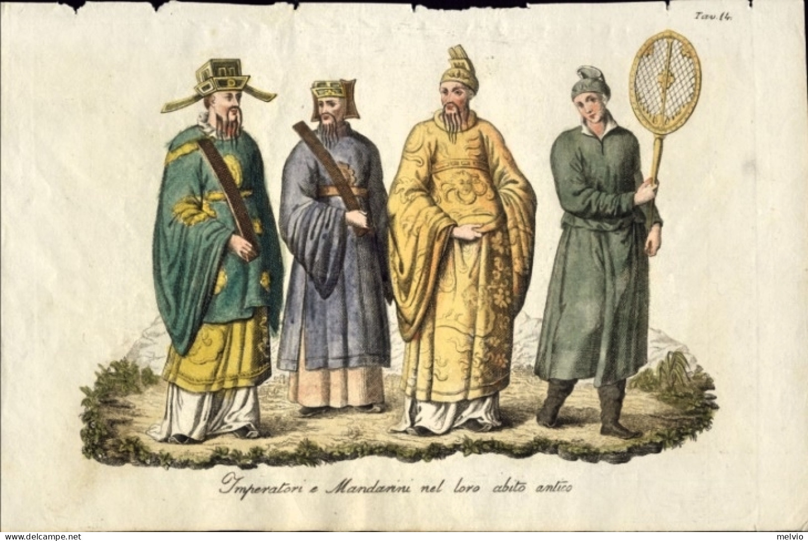 1825-Cina China "Cina Imperatori E Mandarini Nel Loro Abito Antico" Size With Ma - Prenten & Gravure