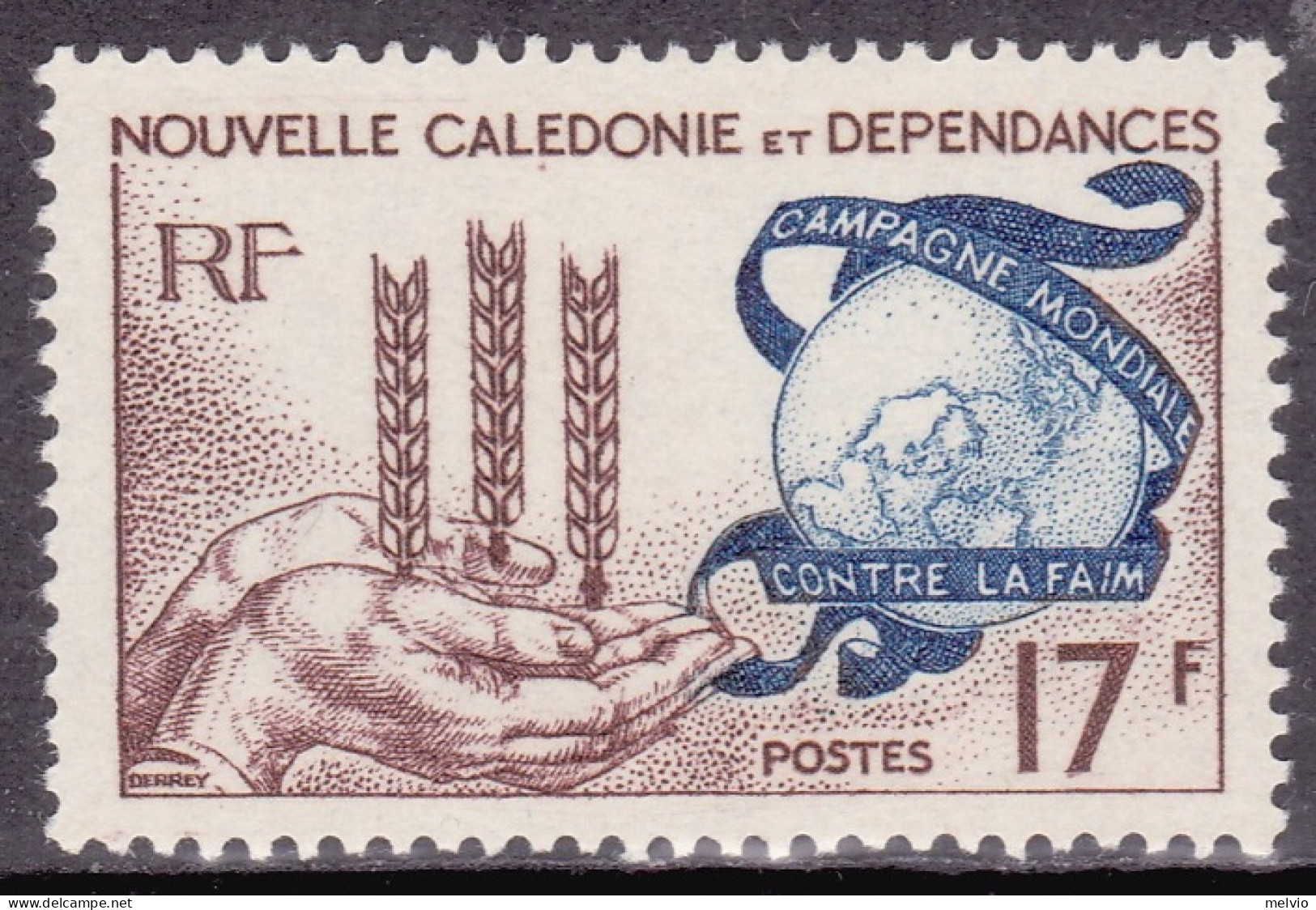 1963-Nuova Caledonia (MNH=**)s.1v."Campagna Mondiale Contro La Fame" - Ungebraucht