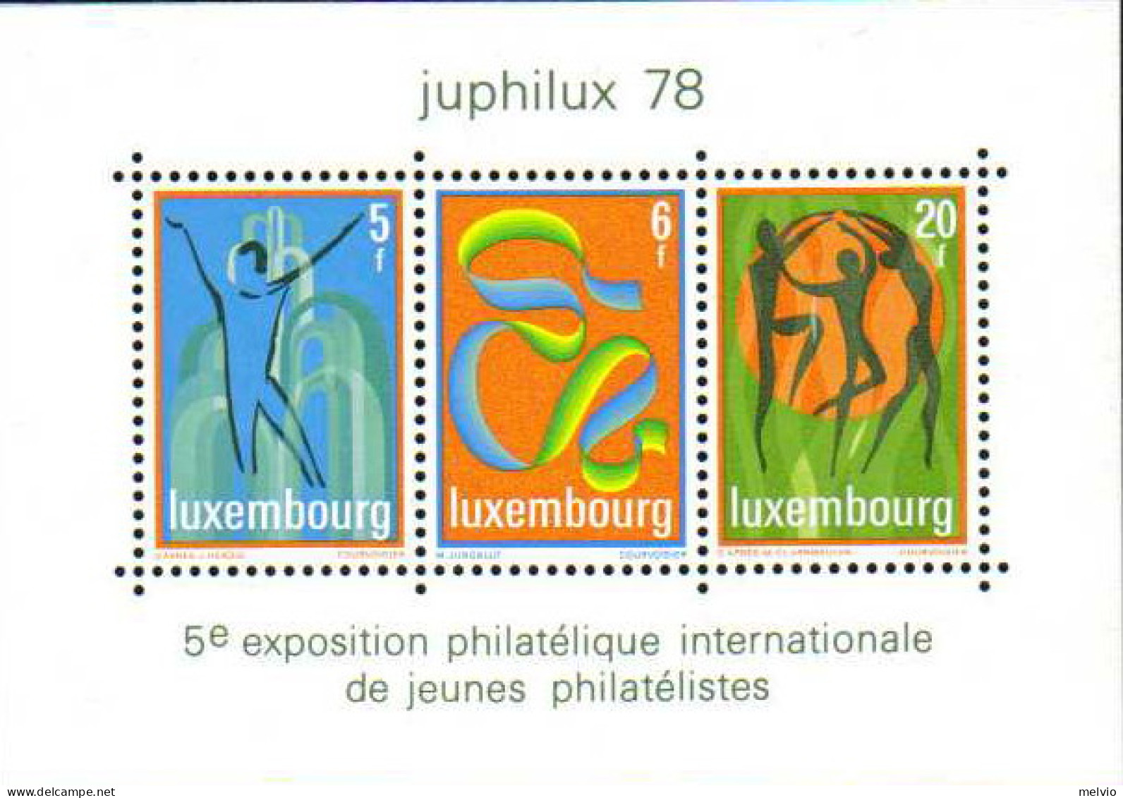1978-Lussemburgo (MNH=**) Foglietto S.3v."Manifestazione Gioventù Filatelica "ca - Sonstige & Ohne Zuordnung
