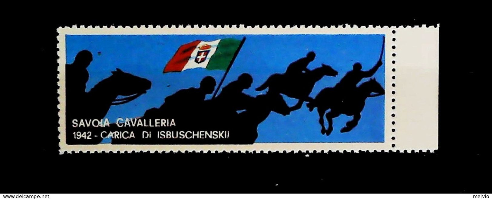 1942-Italia Savoia Cavalleria Carica Di Isbuschenkij Erinnofilo Non Gommato2 - Erinnophilie