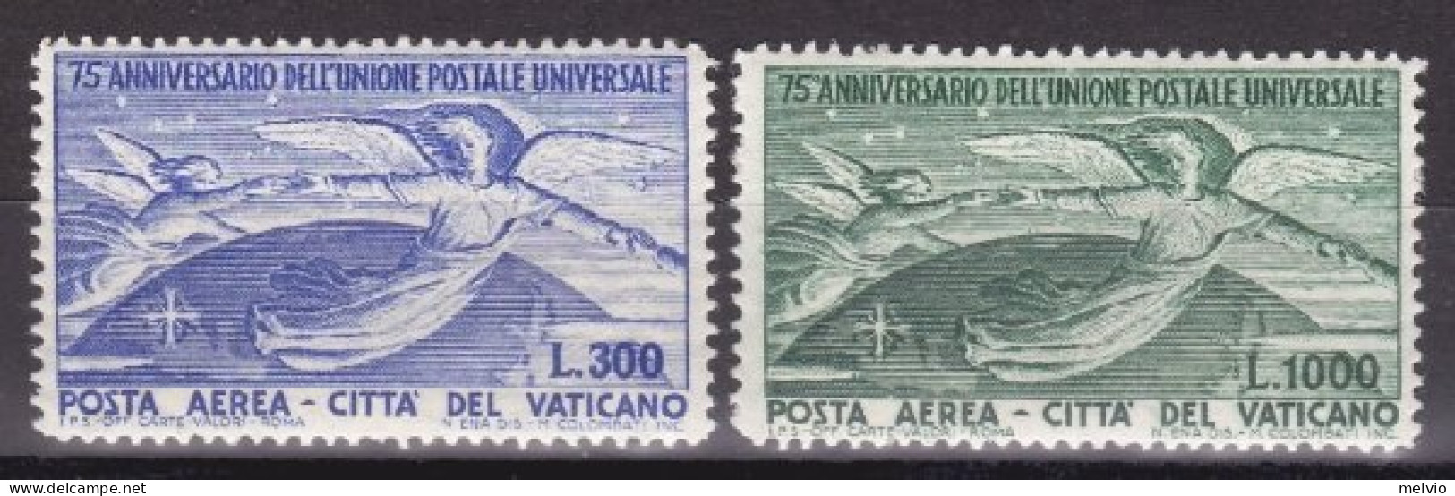 1949-Vaticano (MNH=**) Posta Aerea S.2v."75 Anniversario Dell'U.P.U."cat.Sassone - Andere & Zonder Classificatie
