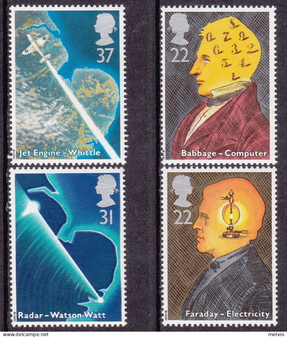 1991-Gran Bretagna (MNH=**) S.4v."realizzazioni Scientifiche"catalogo Euro 5,70 - Unused Stamps