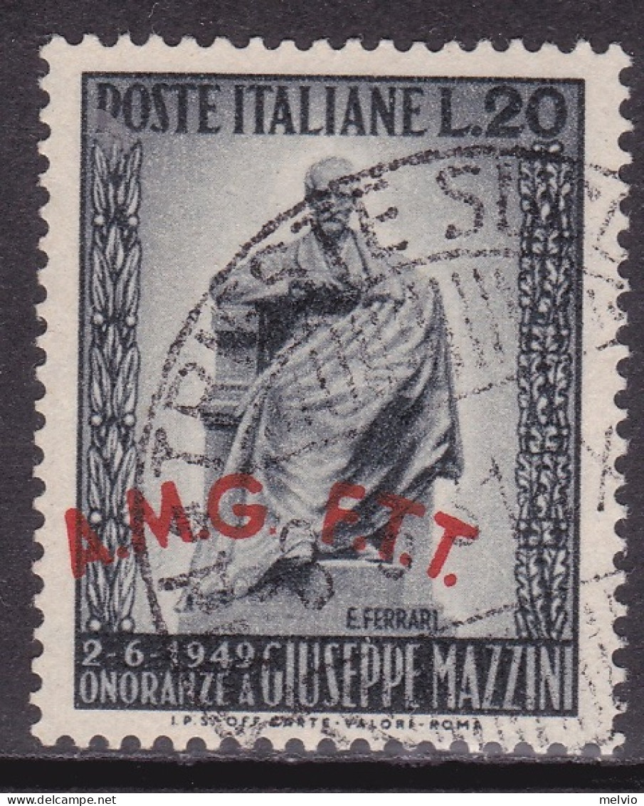 1949-Trieste AMG-FTT (O=used) L.20 "monumento A Mazzini"usato Con Soprastampa Sp - Used