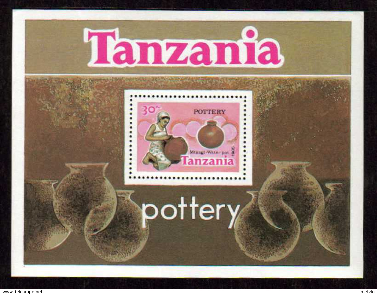 1985-Tanzania (MNH=**) Foglietto S.1v."Artigianato"catalogo Euro5,50 - Tanzanie