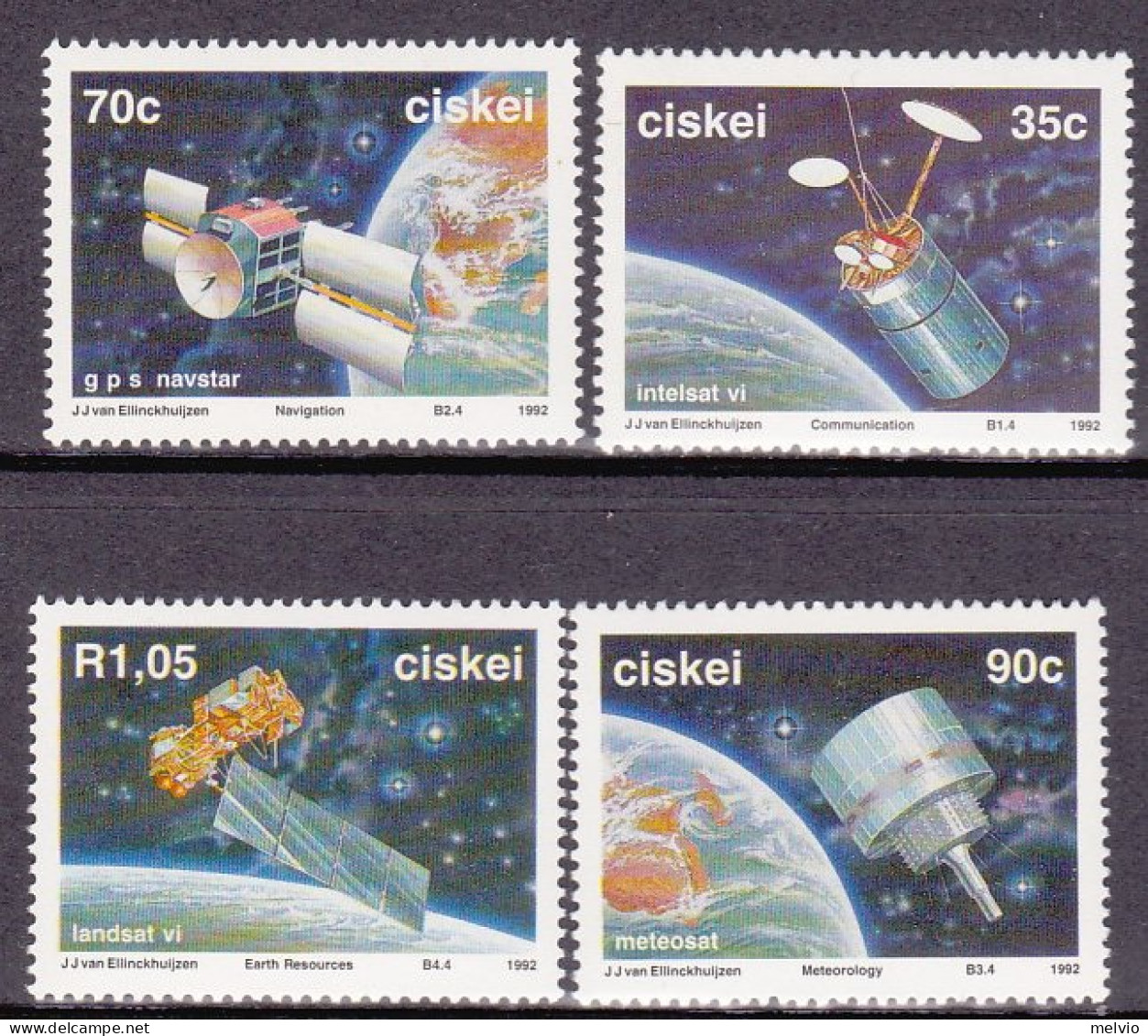 1992-Ciskei (MNH=**) S.4v."International Space Year.Satellites Over Southern Afr - Ciskei