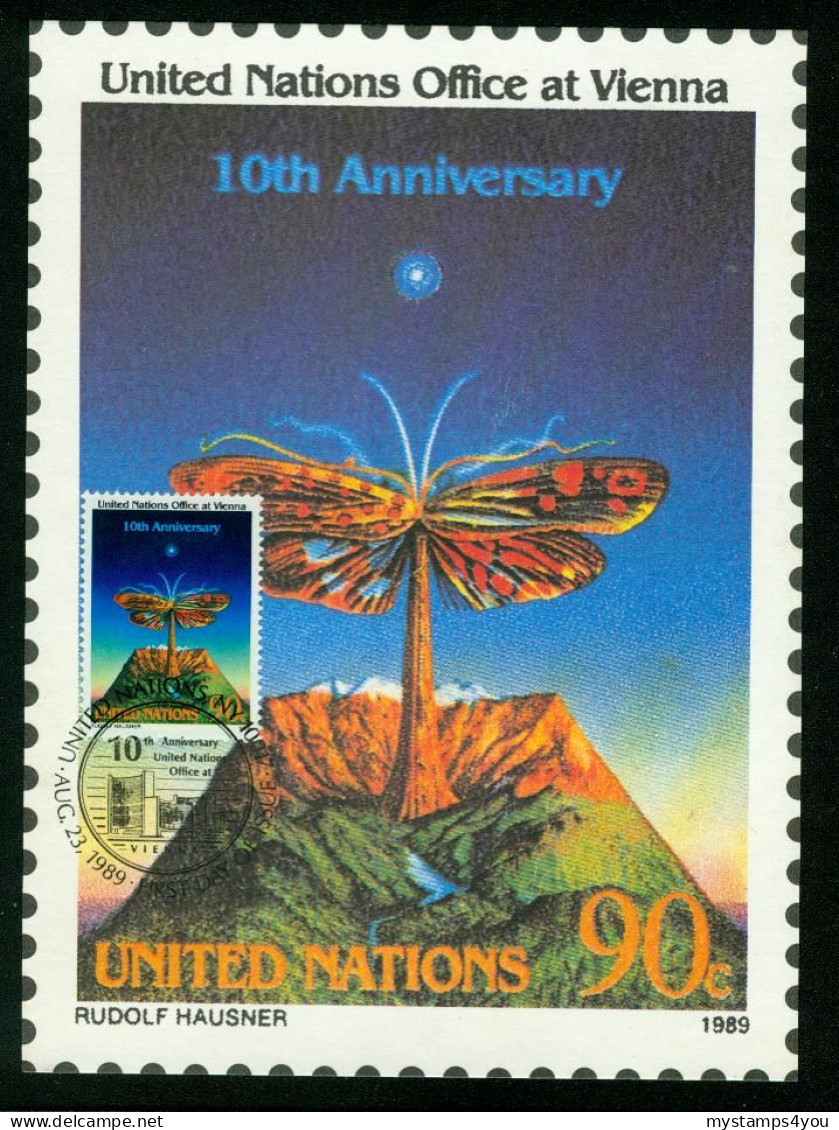 Mk UN New York (UNO) Maximum Card 1989 MiNr 578 | Tenth Anniv Of United Nations Vienna International Centre #max-0078 - Maximumkarten