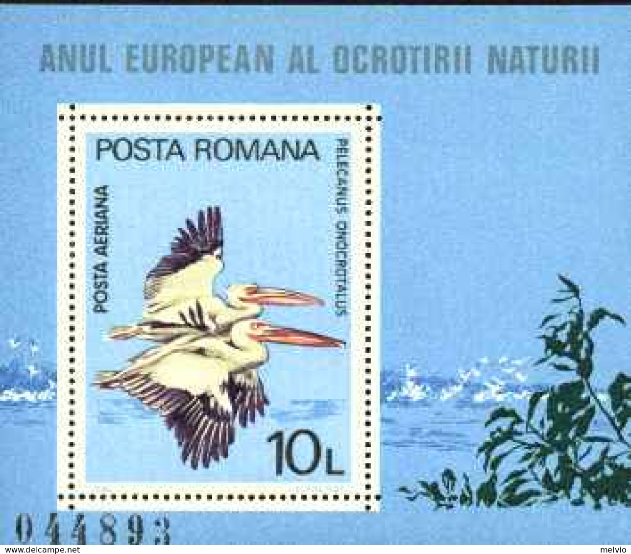 1980-Romania (MNH=**) Foglietto 1v."Protezione Della Natura,pellicani"catalogo E - Autres & Non Classés