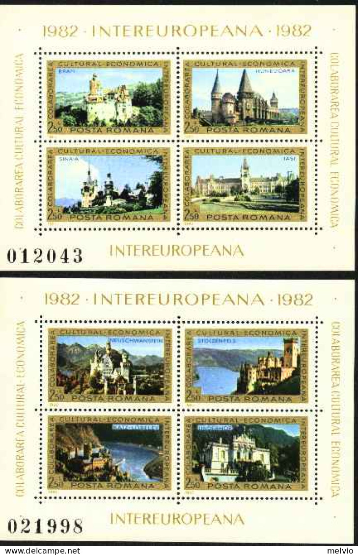 1982-Romania (MNH=**) Due Foglietti 8v."Collaborazione Culturale Economico Inter - Other & Unclassified