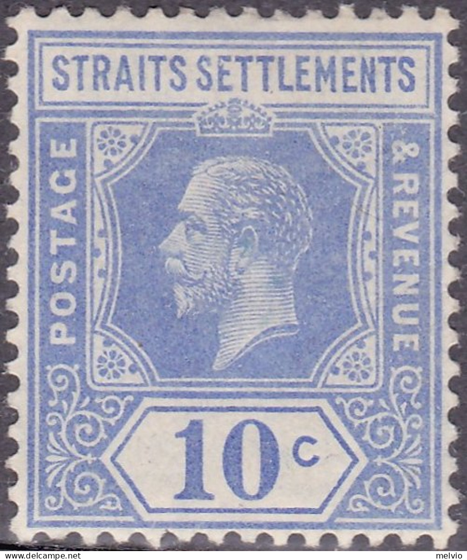 1919-Malesia (MLH=*) 10c."Giorgio V" (light Hinge) - Andere & Zonder Classificatie