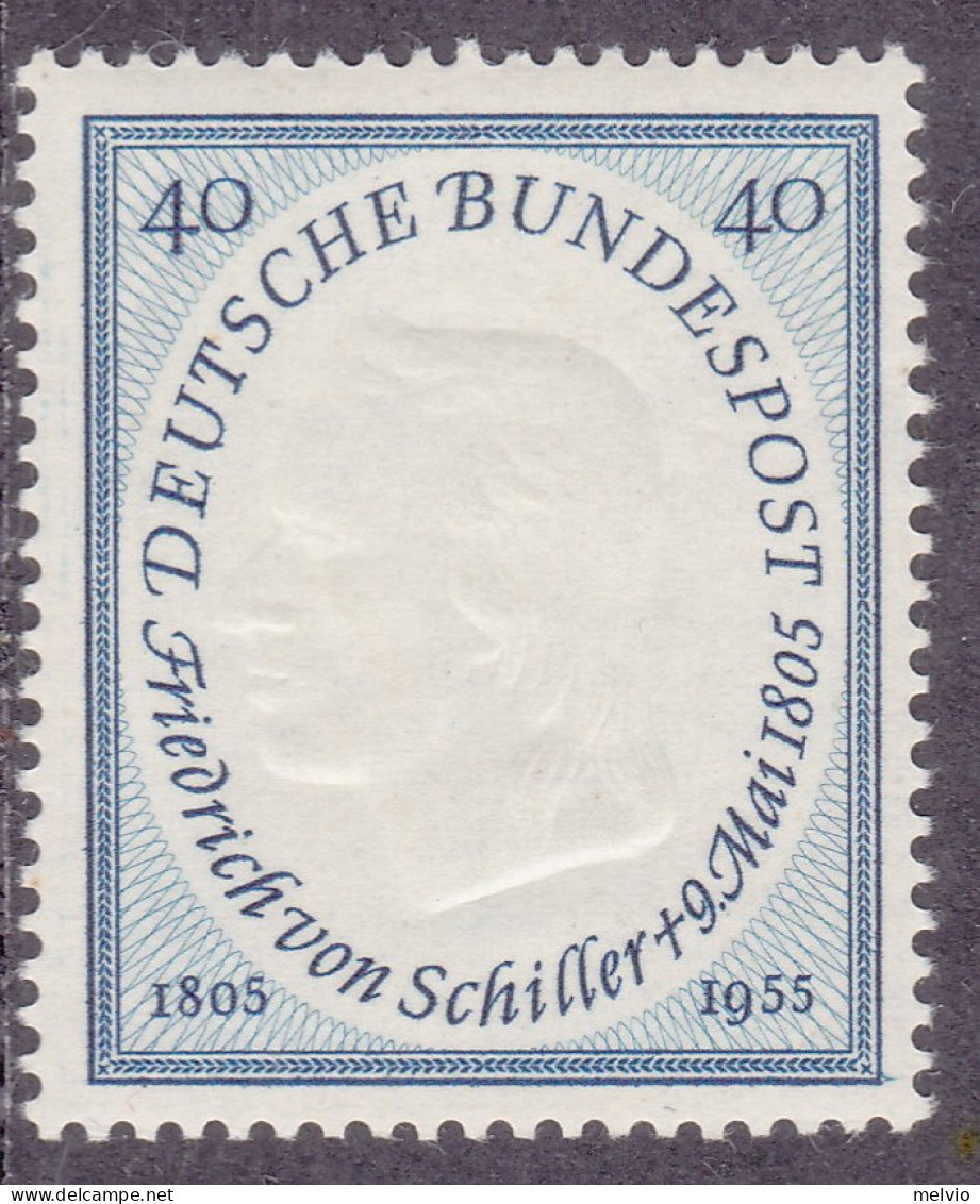 1955-Germania (MNH=**) S.1v."Friedrich Von Shiller,poeta"catalogo Unificato Euro - Other & Unclassified