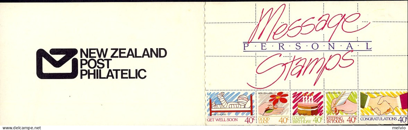 1988-Nuova Zelanda (MNH=**) Libretto Dollars 2 "auguri" - Other & Unclassified