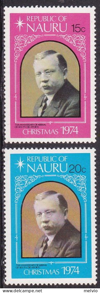 1974-Nauru (MNH=**) S.2v."rev.Delaporte,natale"catalogo Euro 3,75 - Nauru