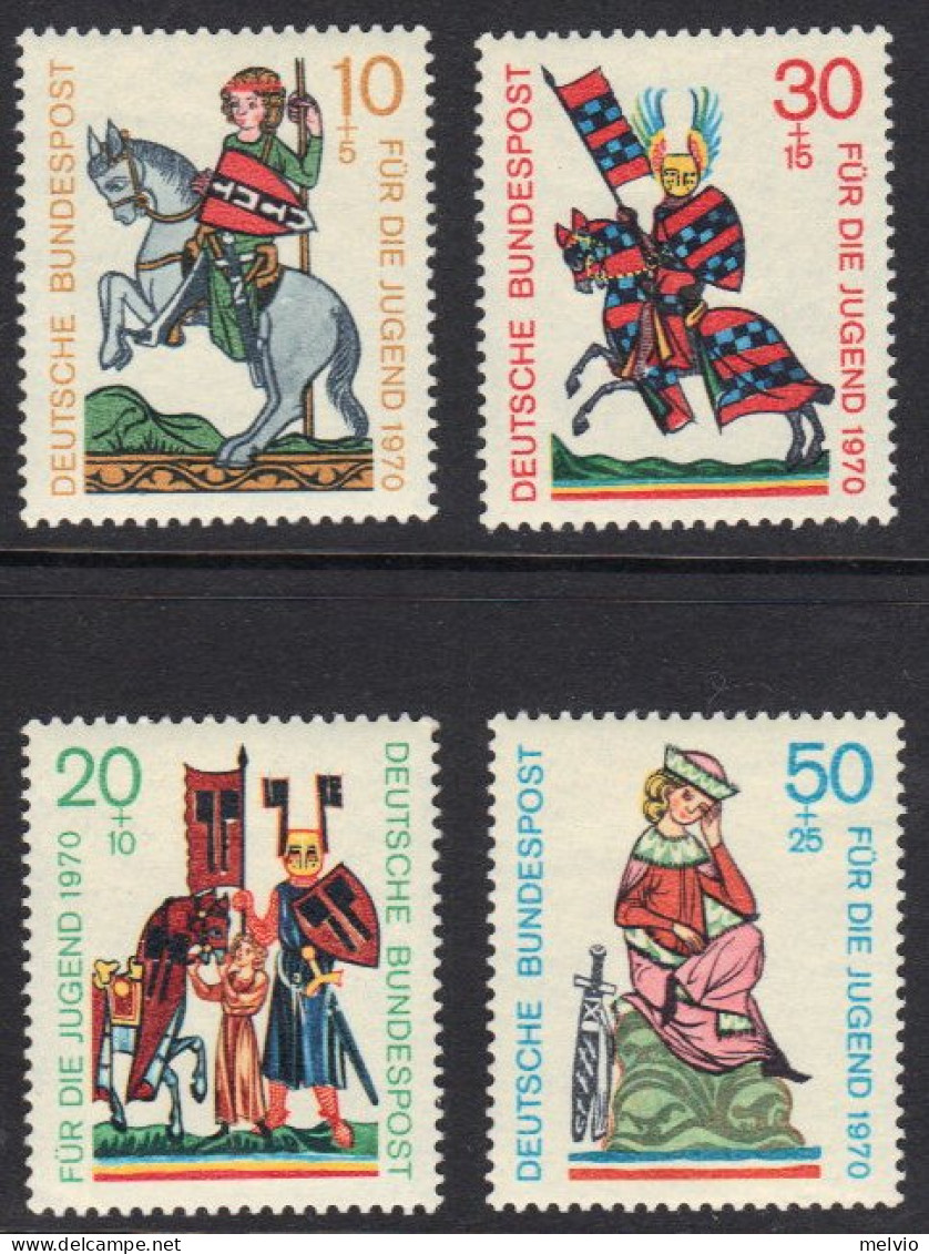 1970-Germania (MNH=**) S.4v."trovatori Tedeschi"catalogo Unificato Euro 4,5 - Autres & Non Classés
