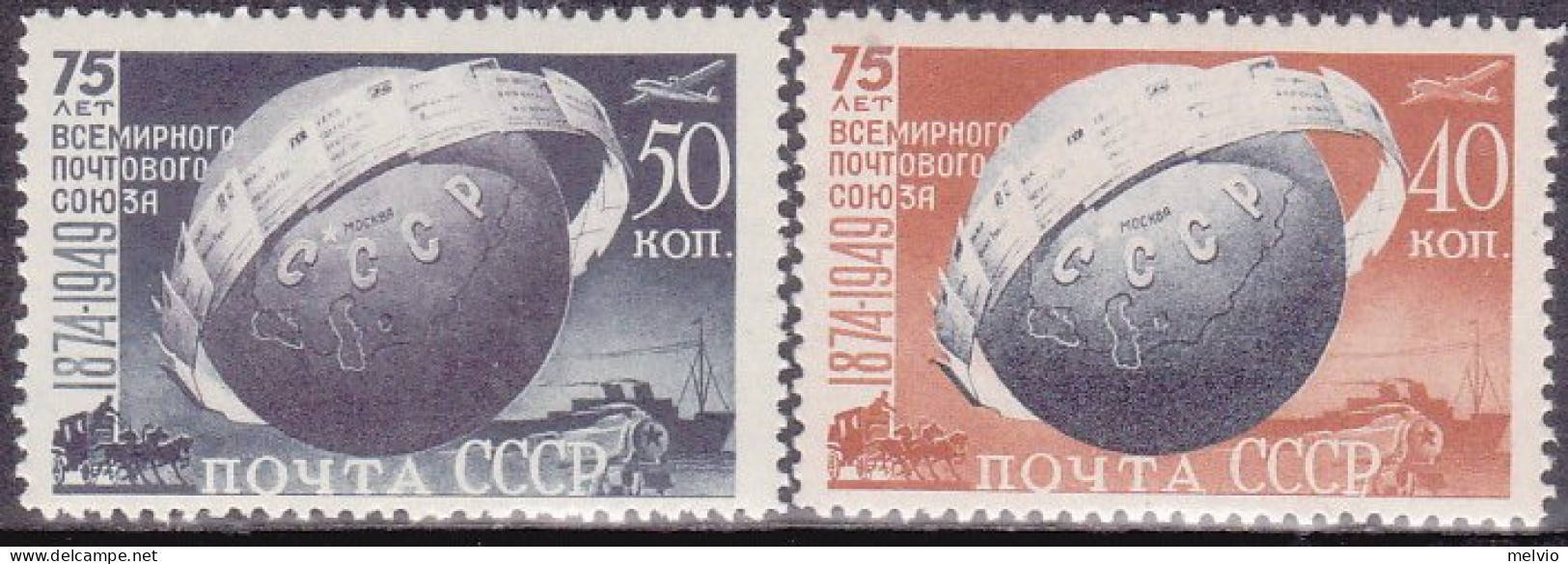 1949-Russia (MNH=**) S.2v."75 Anniversario Dell'UPU"cat.Yvert Euro 4 - Autres & Non Classés