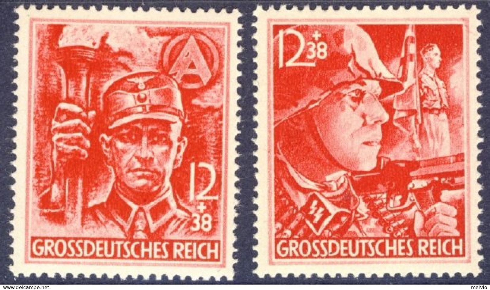 1945-Germania (MNH=**) S.2v."in Onore Delle S.A.e Delle S.S."cat.Yvert 2013 Euro - Neufs