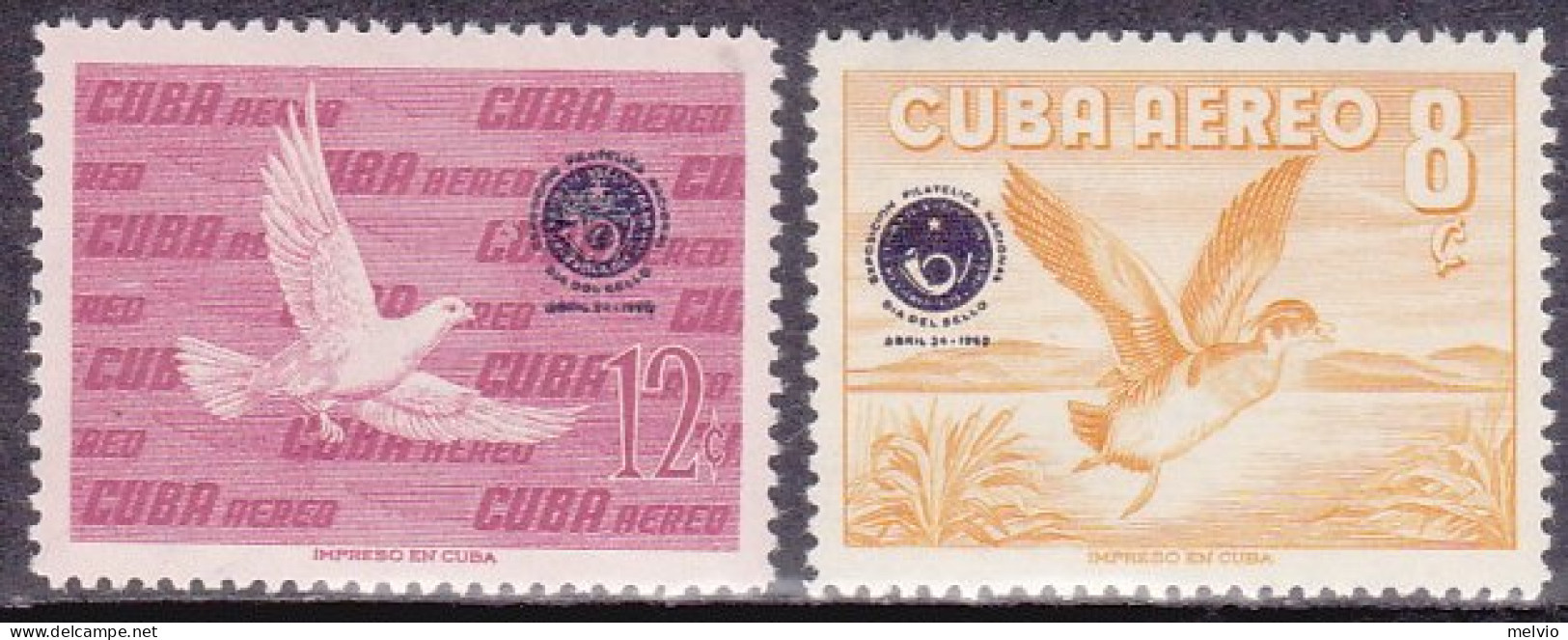 1960-Cuba (MNH=**) S.2v."Giornata Del Francobollo,uccelli"catalogo Euro 3,5 - Sonstige & Ohne Zuordnung