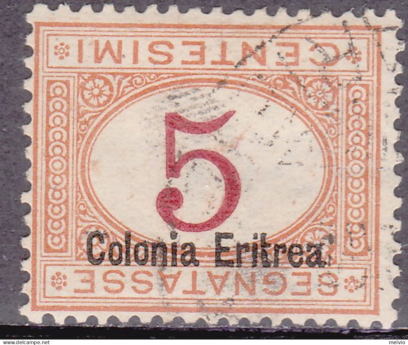 1920-Eritrea (O=used) Segnatasse 5c.arancio Carminio Con Soprastampa E Cifra Cap - Eritrea