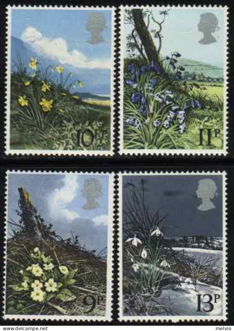 1979-Gran Bretagna (MNH=**) S.4v."fiori Selvatici" - Ongebruikt