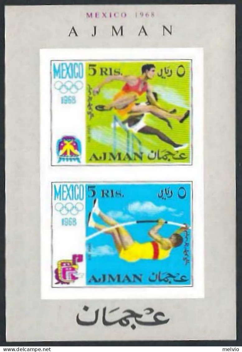 1968-Ajman (MNH=**) Foglietto S.2 Valori "Olimpiadi Messico" - Ajman