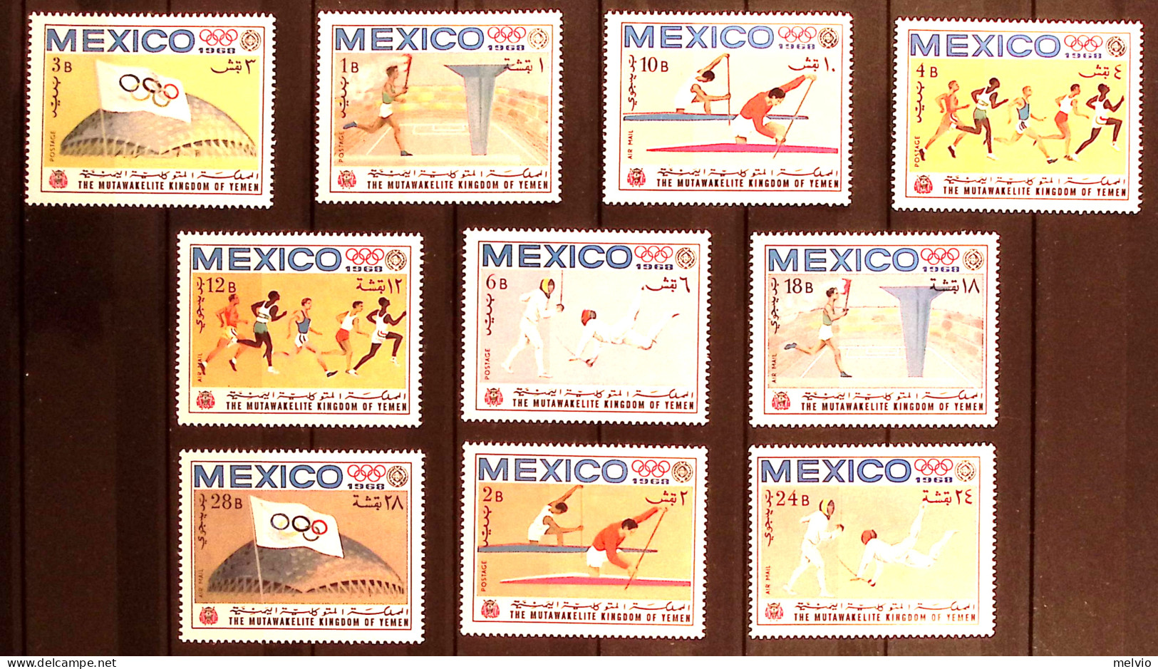 1968-Yemen (MNH=**) Mutawakelite S.10v. "Olimpiadi Messico" - Yemen
