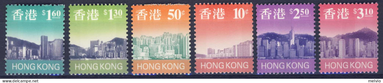 1997-Hong Kong (MNH=**) S.6v."Panoramic Views Of Hong Kong Skyline " - Ungebraucht
