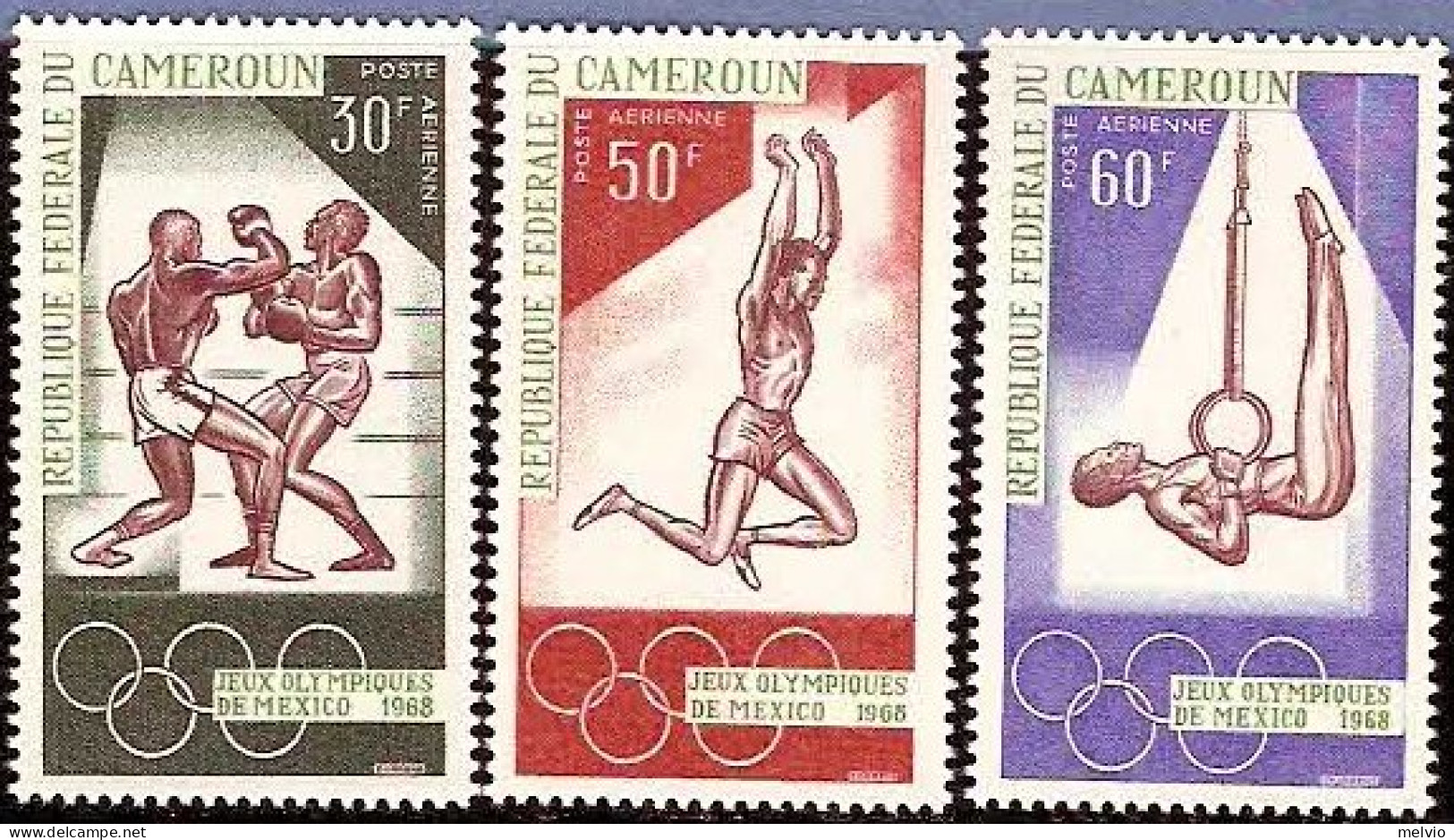 1968-Camerun (MNH=**) S.3v. "Olimpiadi Messico 1968" - Kameroen (1960-...)