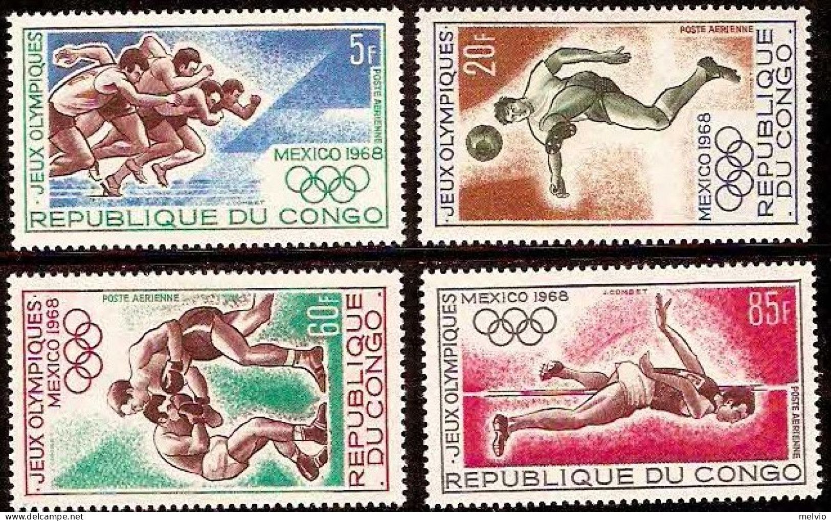 1968-Congo (MNH=**) S.4v. "Olimpiadi Messico 1968" - Other & Unclassified