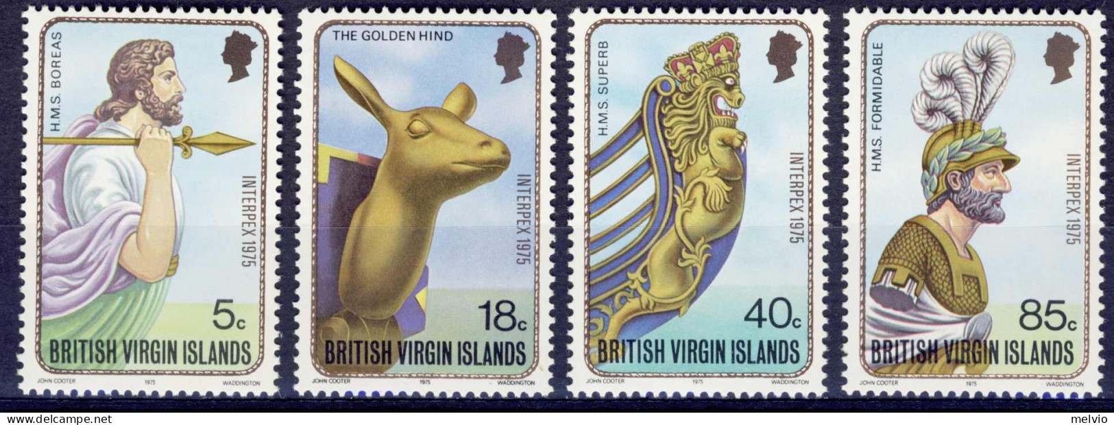 1975-Isole Vergini (MNH=**)s.4v. "Interpex" - British Virgin Islands