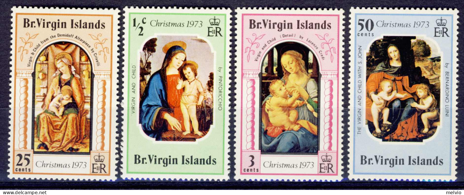 1973-Isole Vergini (MNH=**)s.4v."Christmas" - Iles Vièrges Britanniques