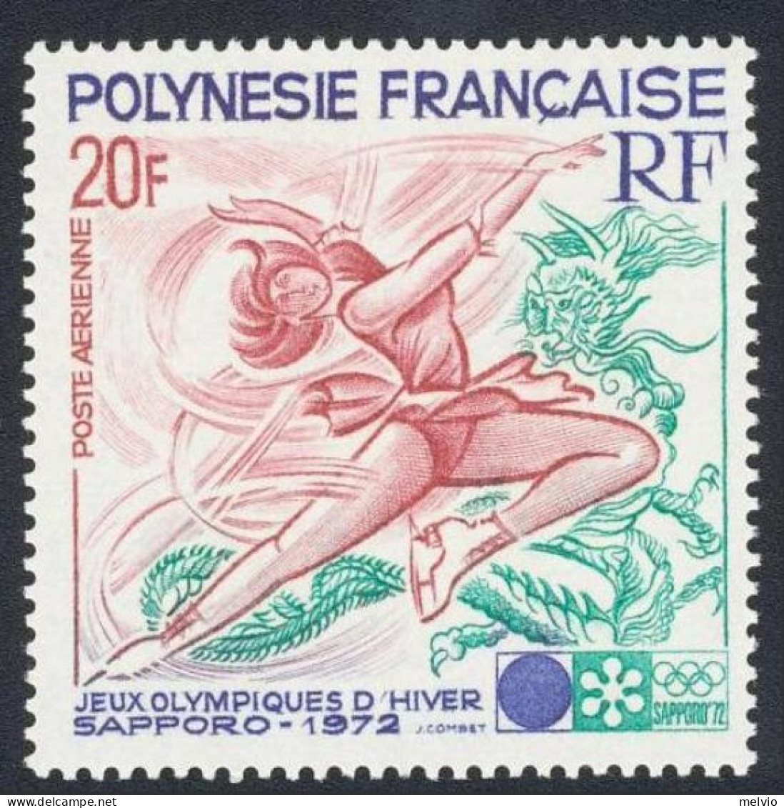 1972-Polinesia (MNH=**) Polinesia Posta Aerea Serie Un Valore Fr. 20 "giochi Oli - Autres