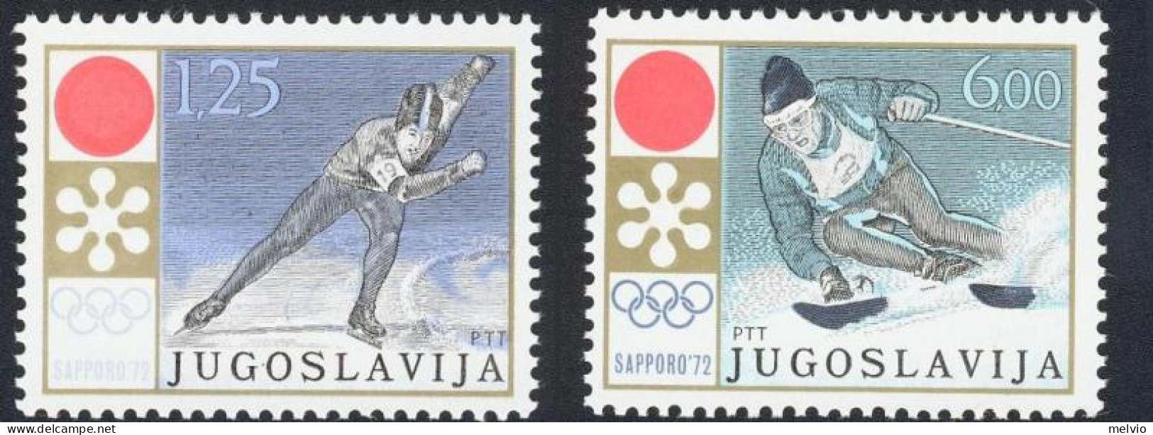 1972-Jugoslavia (MNH=**) S.2v."Giochi Olimpici Invernali A Sapporo" Cat.Yvert 20 - Andere & Zonder Classificatie