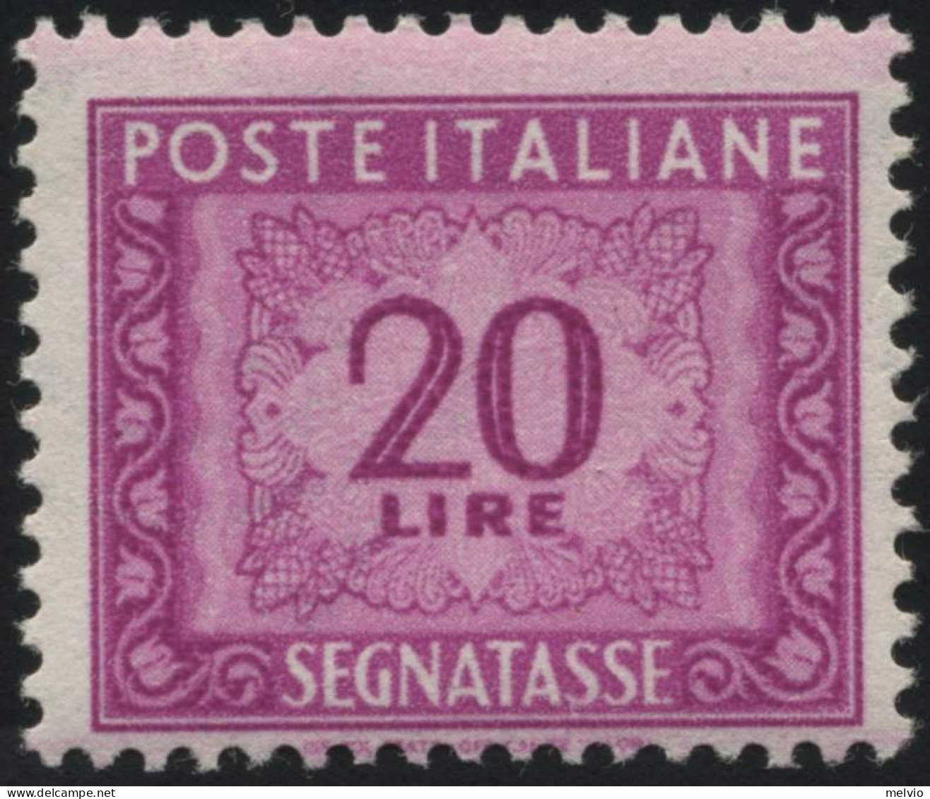 1947-Italia (MNH=**) Segnatasse L.20 Lilla Rosa,catalogo Sassone Euro 100.Buona  - 1946-60: Ungebraucht