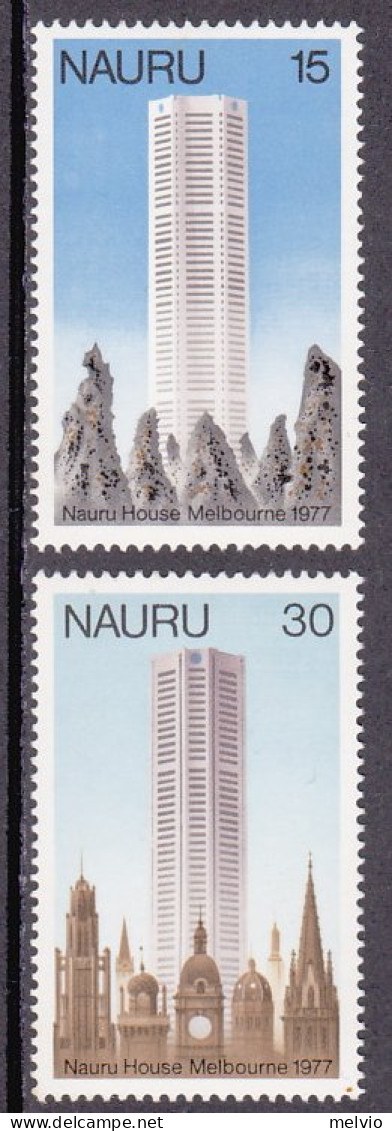 1977-Nauru (MNH=**) S.2v."house,Melbourne" - Nauru
